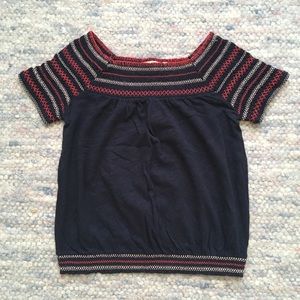 Anthropologie Navy Deletta Top
